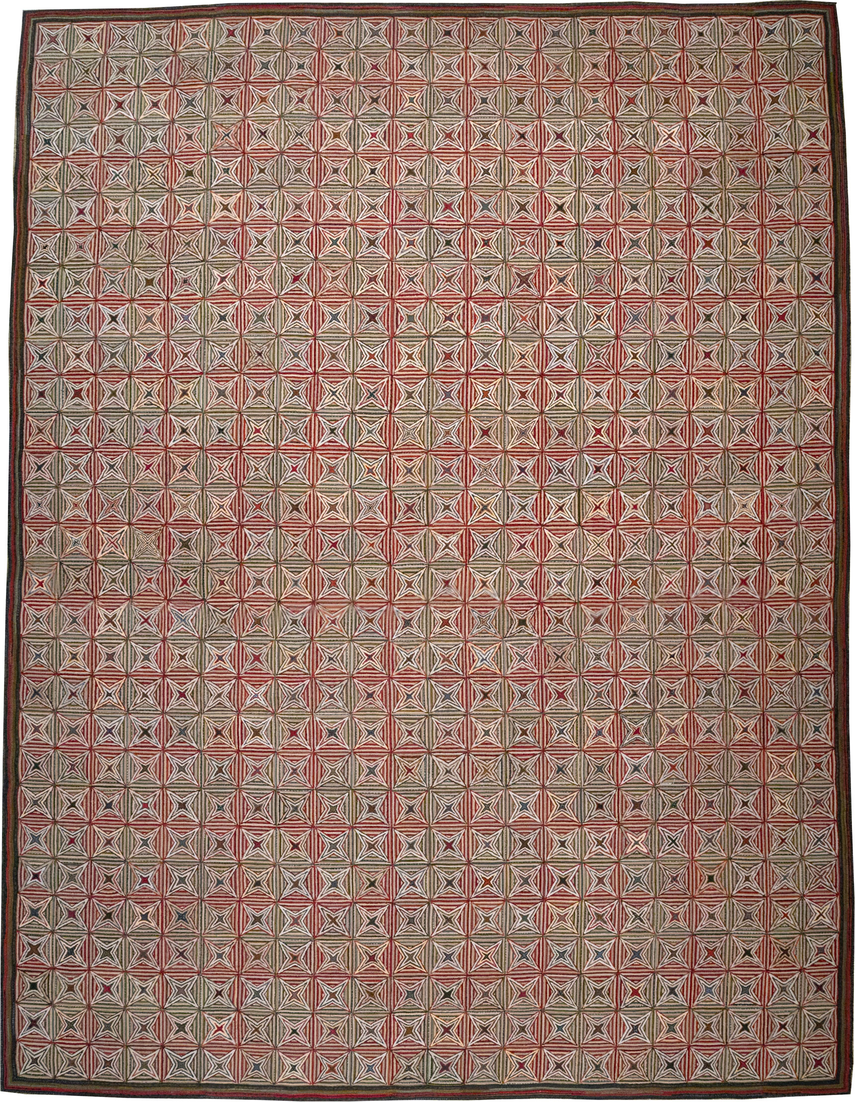 Modern Ecuadorian Hooked Rug in the American Style, No.33322 - Staging