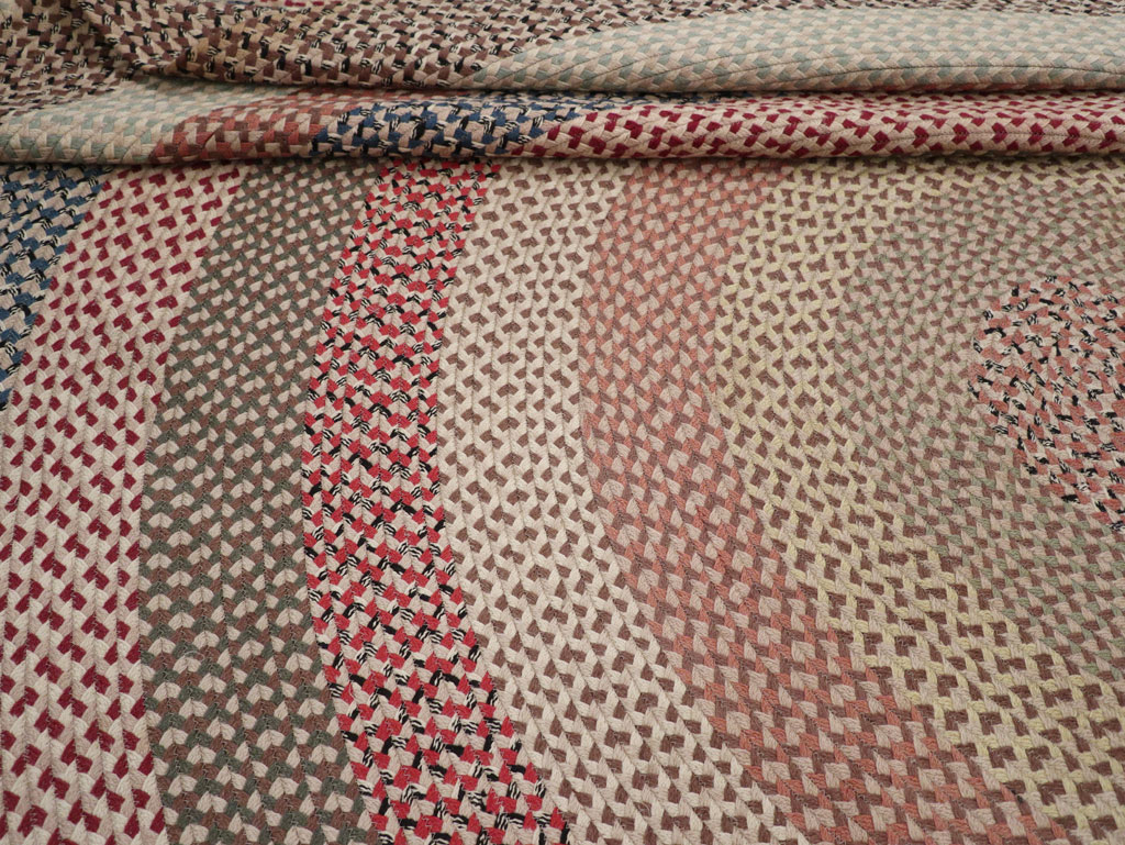 Vintage American Braid Round Rug, No.33327 - Staging