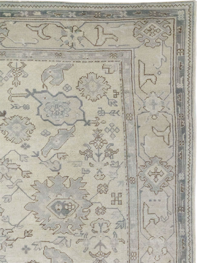 Antique Turkish Oushak Square Room Size Carpet, No.33328 - Staging