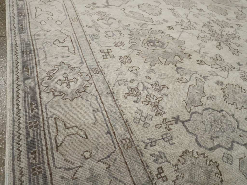 Antique Turkish Oushak Square Room Size Carpet, No.33328 - Staging