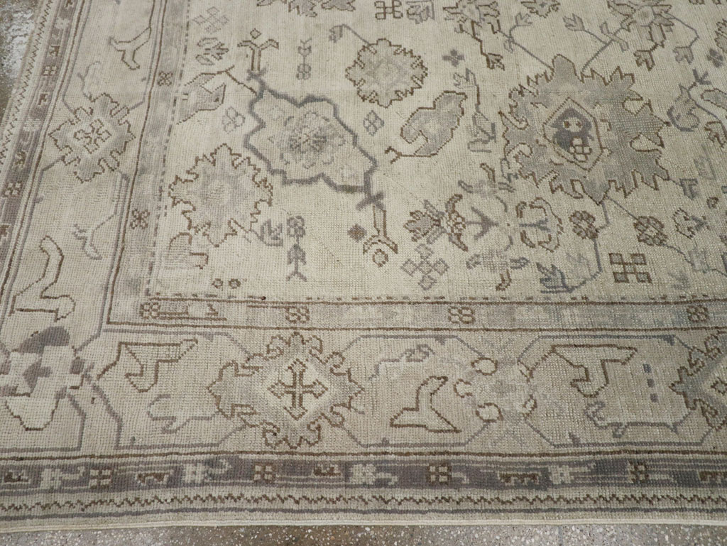 Antique Turkish Oushak Square Room Size Carpet, No.33328 - Staging