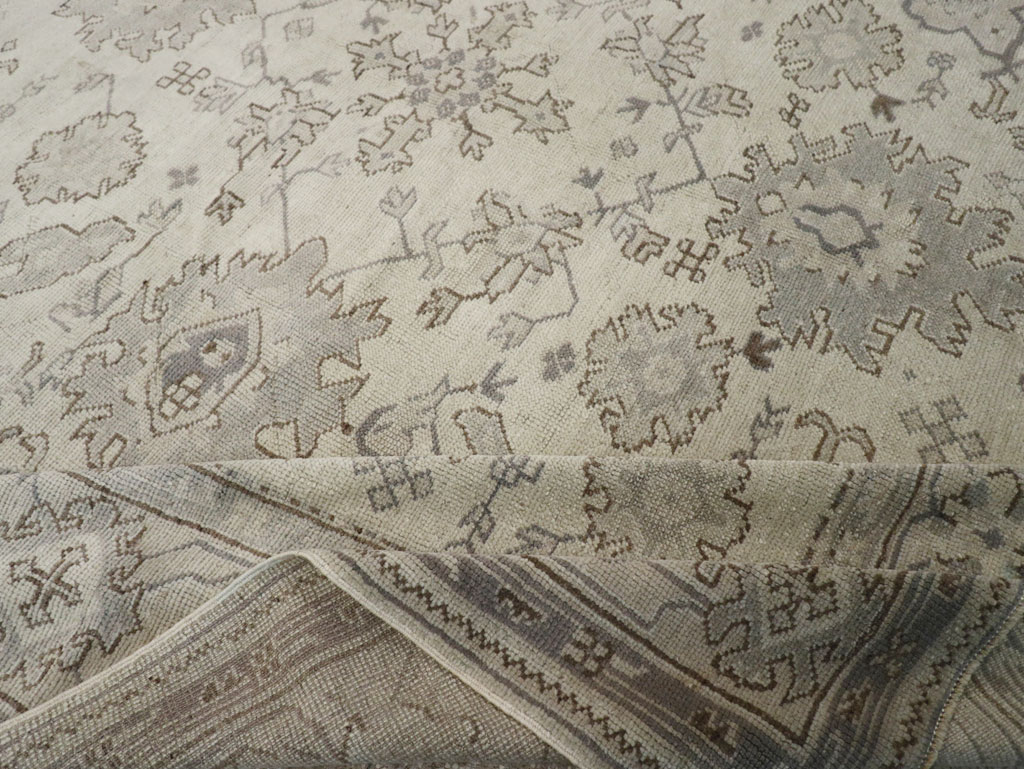 Antique Turkish Oushak Square Room Size Carpet, No.33328 - Staging