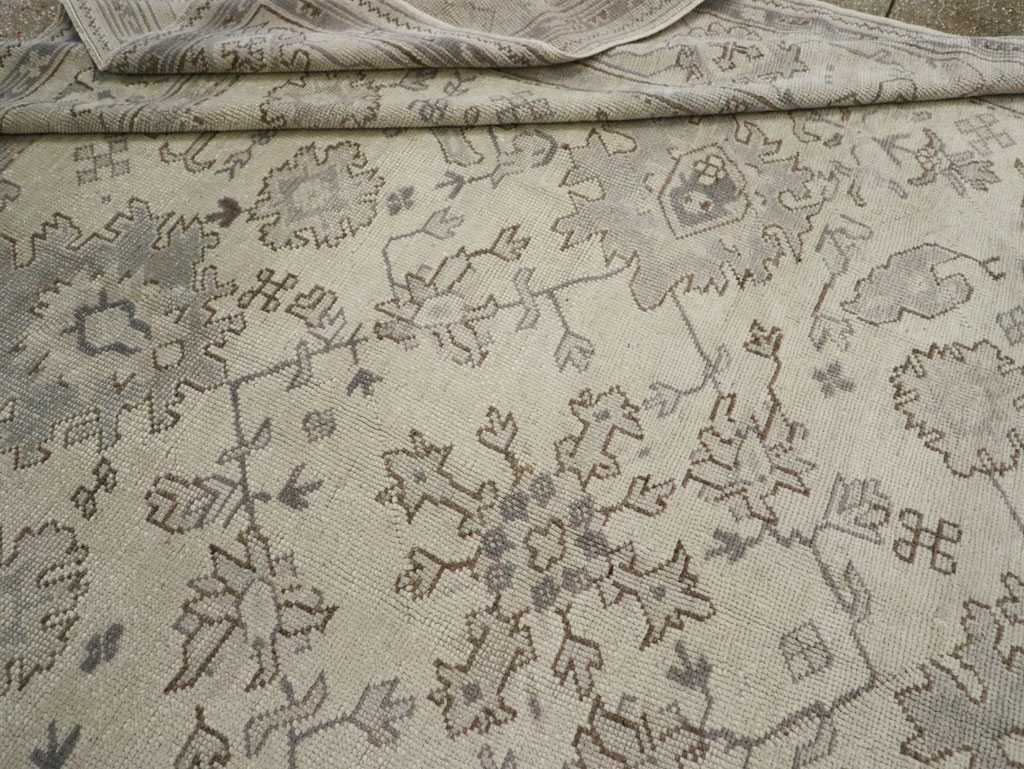 Antique Turkish Oushak Square Room Size Carpet, No.33328 - Staging