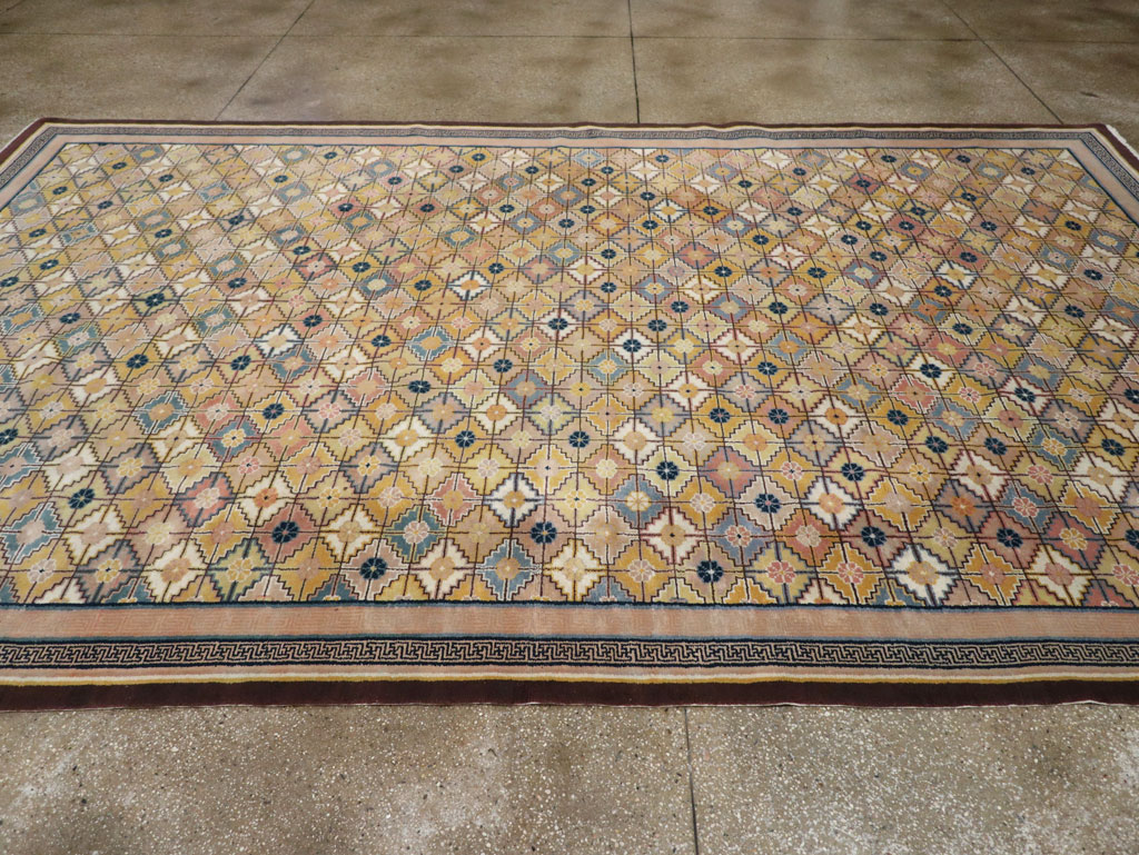 Antique Chinese Ningxia Room Size Carpet, No.33334 - Staging