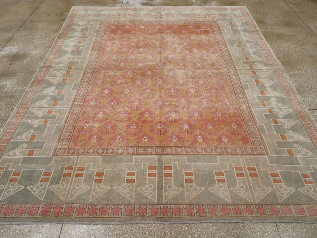 Vintage Turkish Anatolian Room Size Carpet, No.33337 - Staging