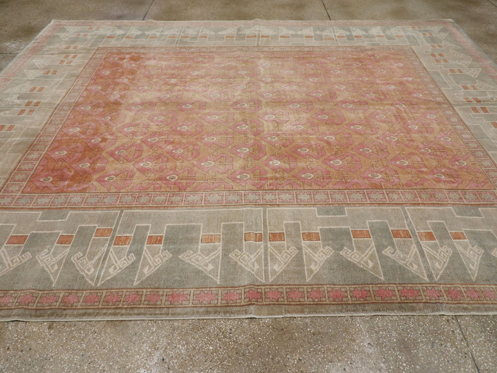 Vintage Turkish Anatolian Room Size Carpet, No.33337 - Staging