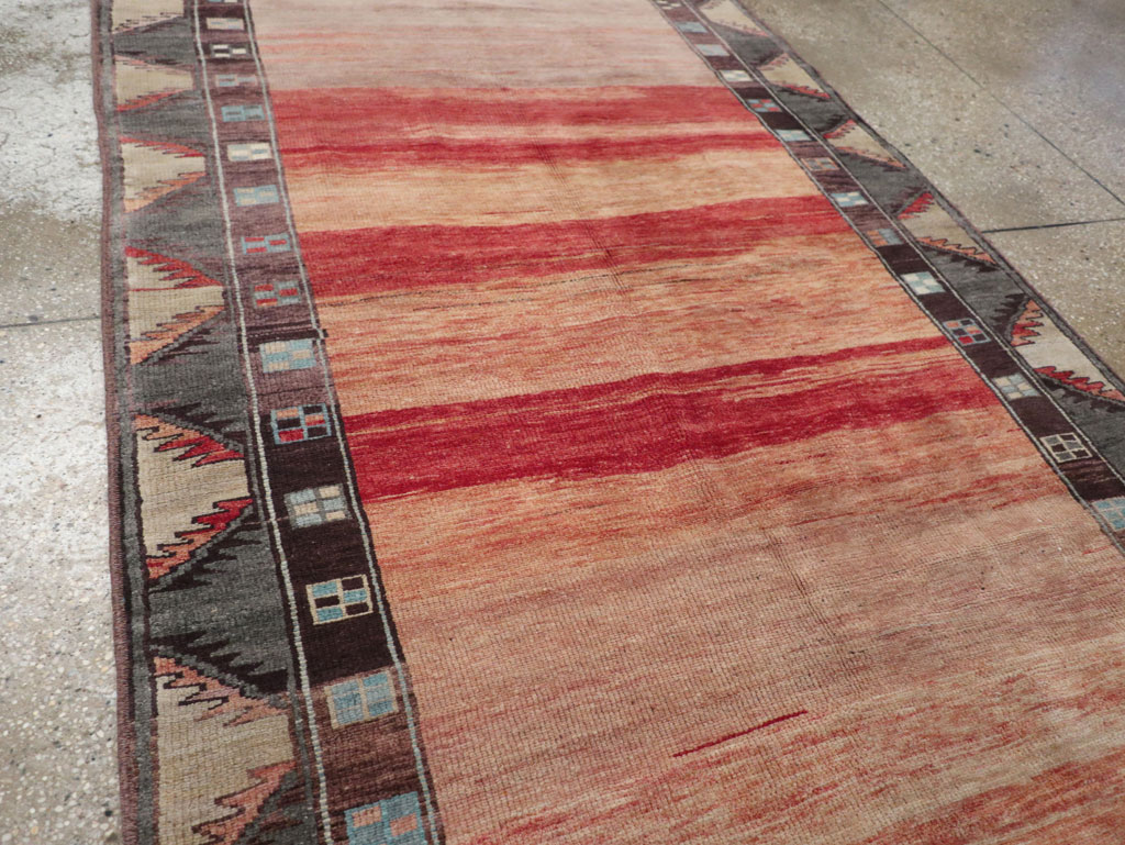 Vintage Turkish Anatolian Wide Gallery Runner, No.33339 - Staging