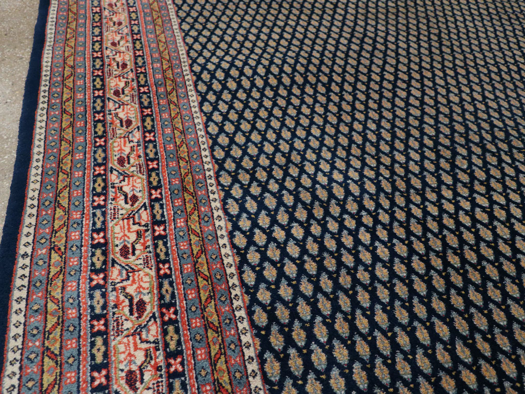 Vintage Persian Mir Square Room Size Carpet, No.33345 - Staging