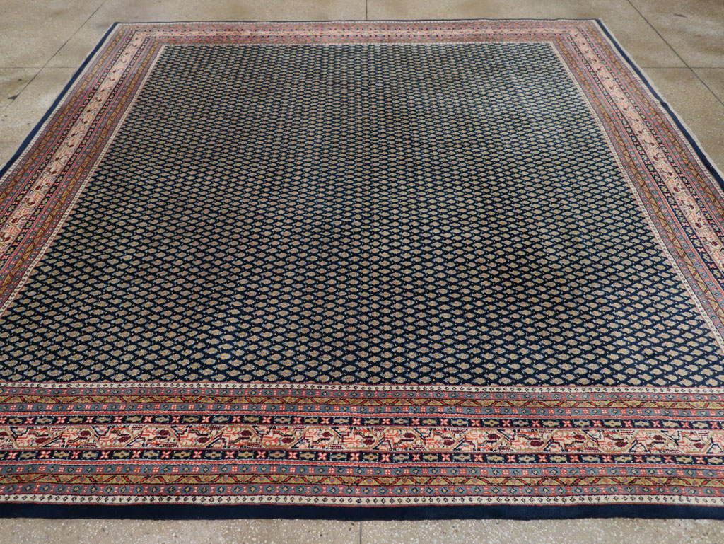 Vintage Persian Mir Square Room Size Carpet, No.33345 - Staging