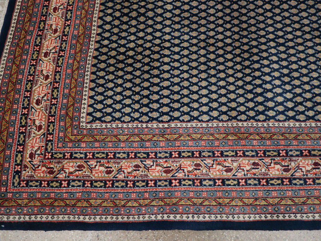 Vintage Persian Mir Square Room Size Carpet, No.33345 - Staging