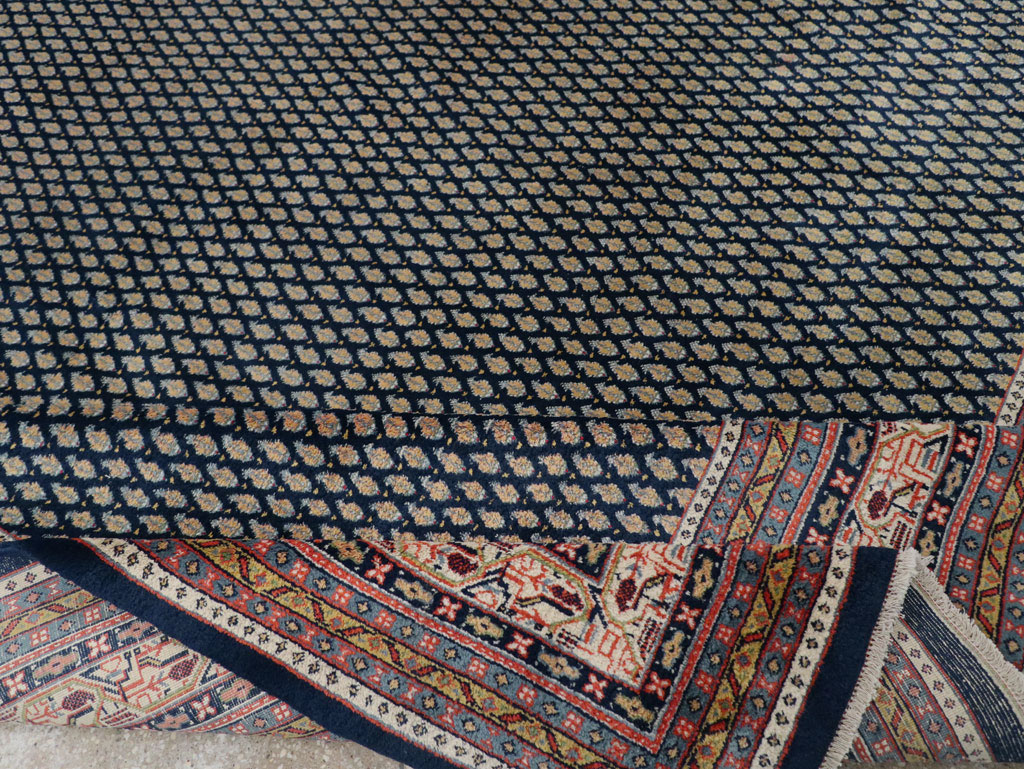 Vintage Persian Mir Square Room Size Carpet, No.33345 - Staging