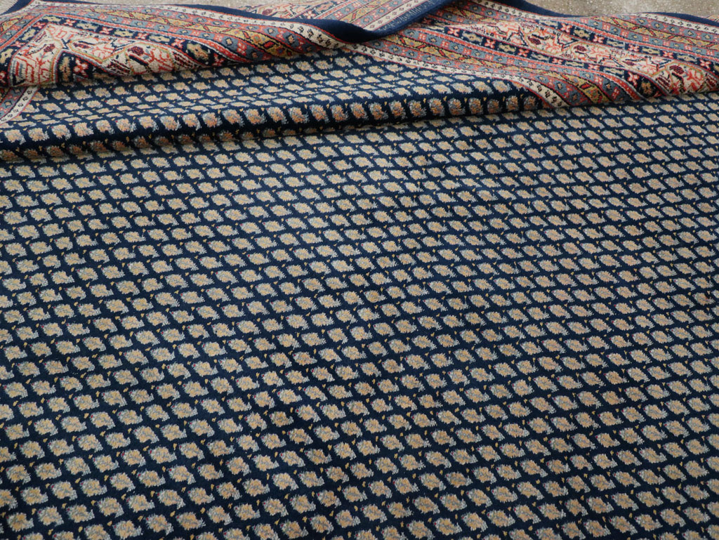 Vintage Persian Mir Square Room Size Carpet, No.33345 - Staging