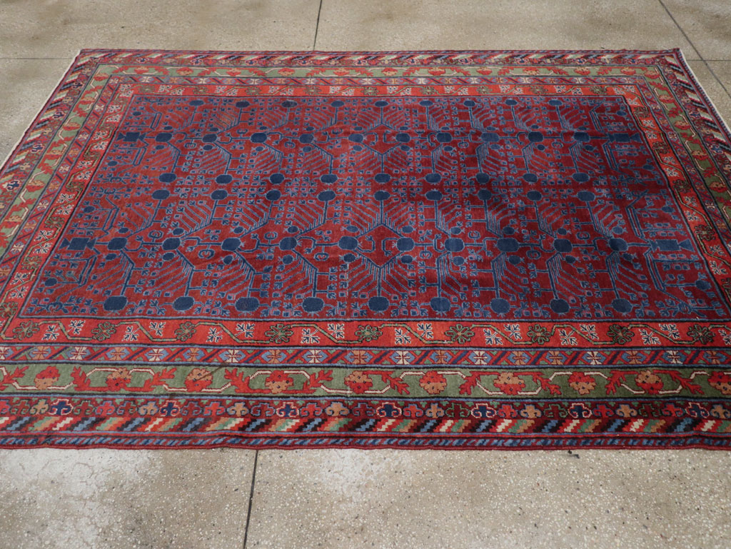 Antique East Turkestan Khotan Accent Rug, No.33356 - Staging