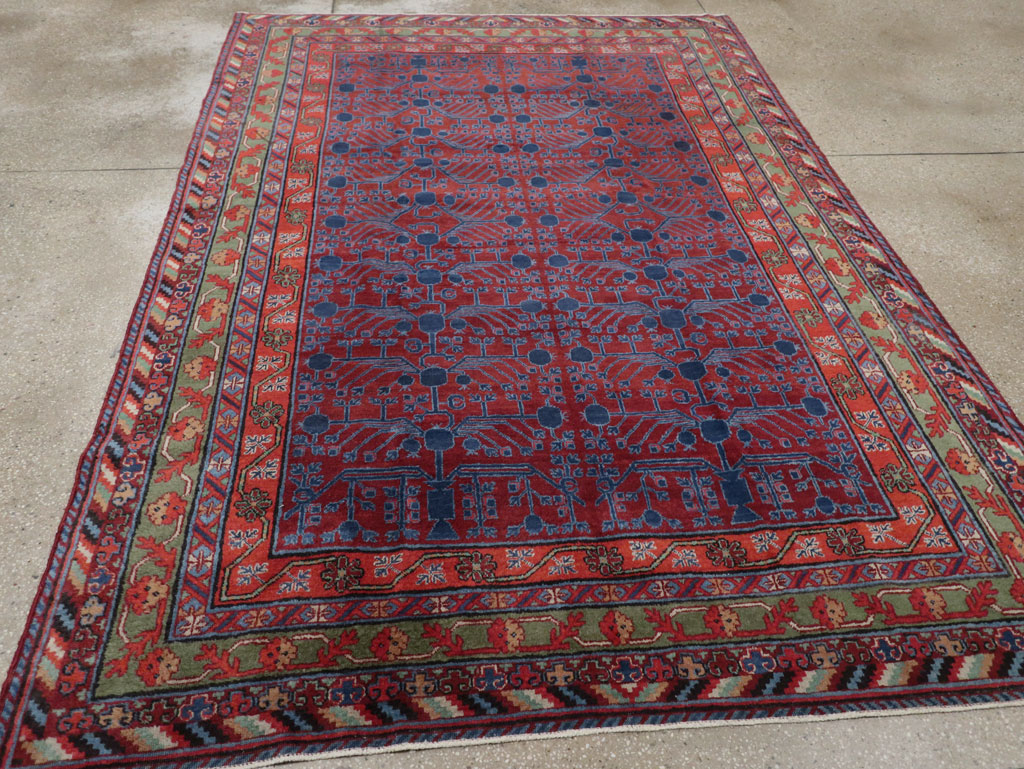Antique East Turkestan Khotan Accent Rug, No.33356 - Staging