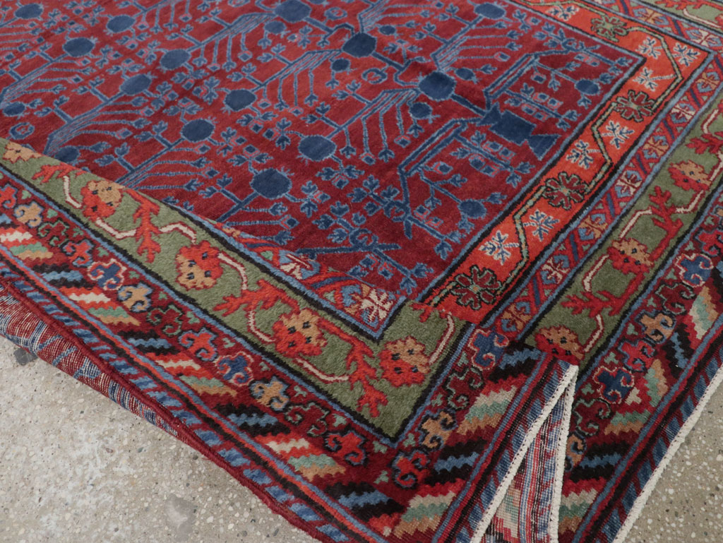 Antique East Turkestan Khotan Accent Rug, No.33356 - Staging