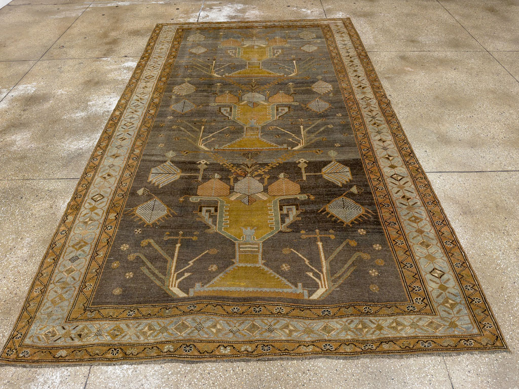 Antique Persian Kurdish Gallery Carpet, No.33359 - Staging