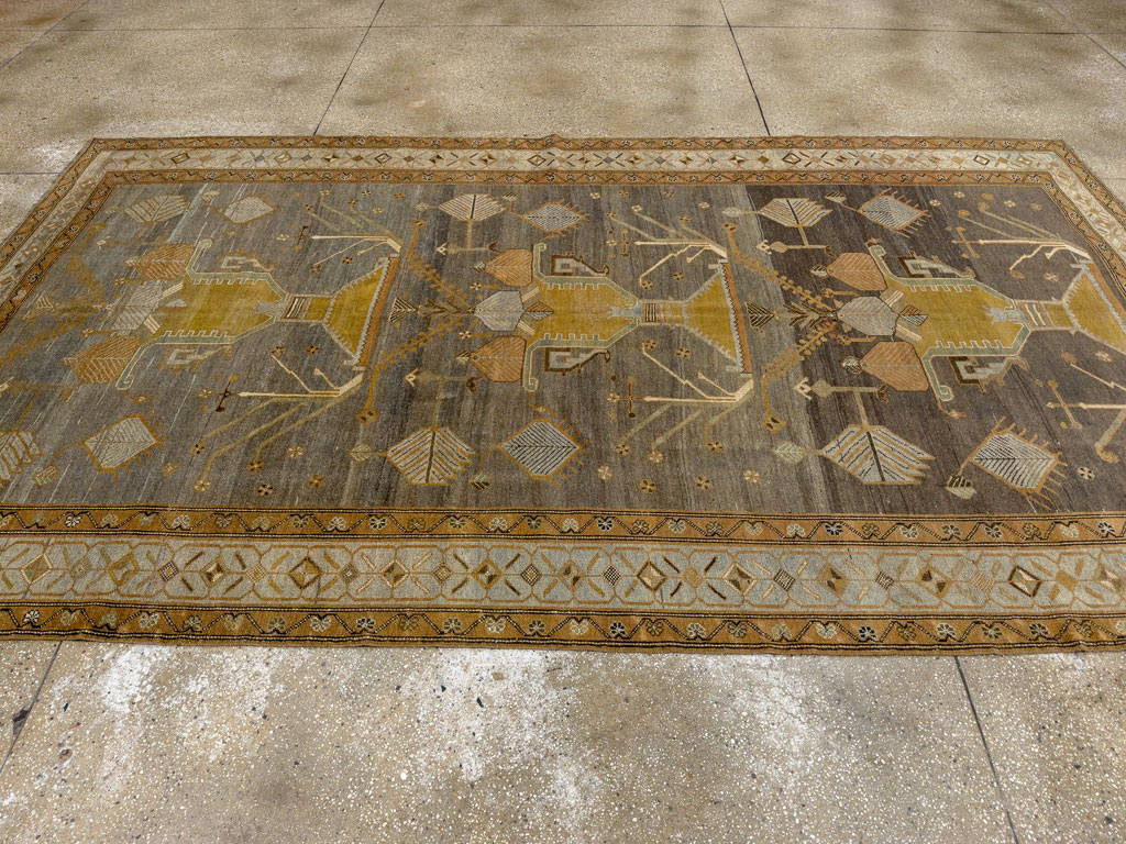 Antique Persian Kurdish Gallery Carpet, No.33359 - Staging