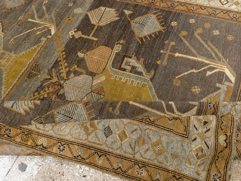 Antique Persian Kurdish Gallery Carpet, No.33359 - Staging