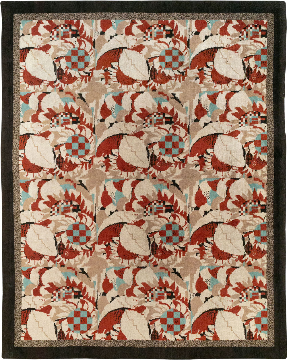 Vintage French Art Deco Room Size Carpet, No.33360 - Staging