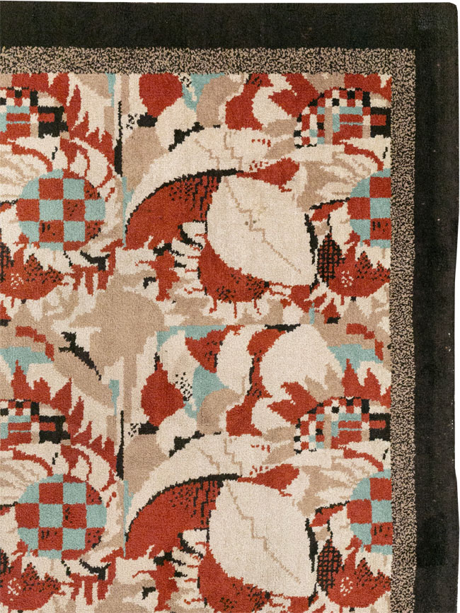 Vintage French Art Deco Room Size Carpet, No.33360 - Staging