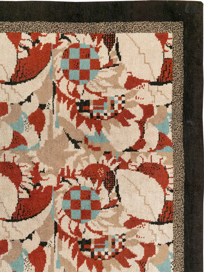 Vintage French Art Deco Room Size Carpet, No.33360 - Staging