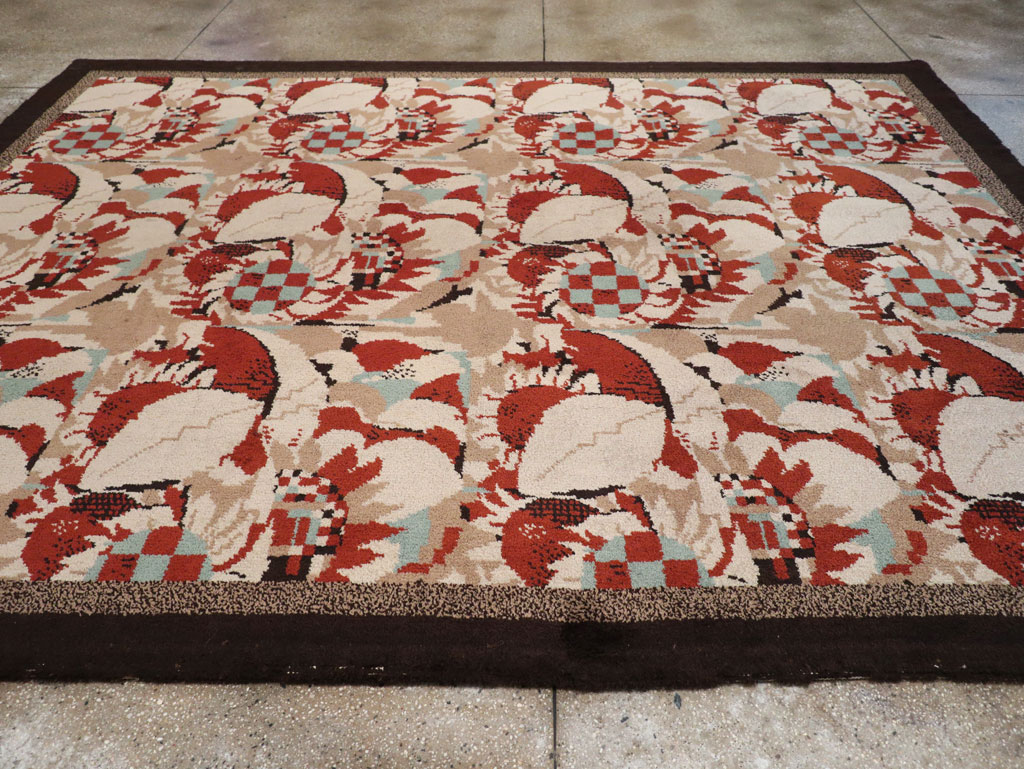 Vintage French Art Deco Room Size Carpet, No.33360 - Staging