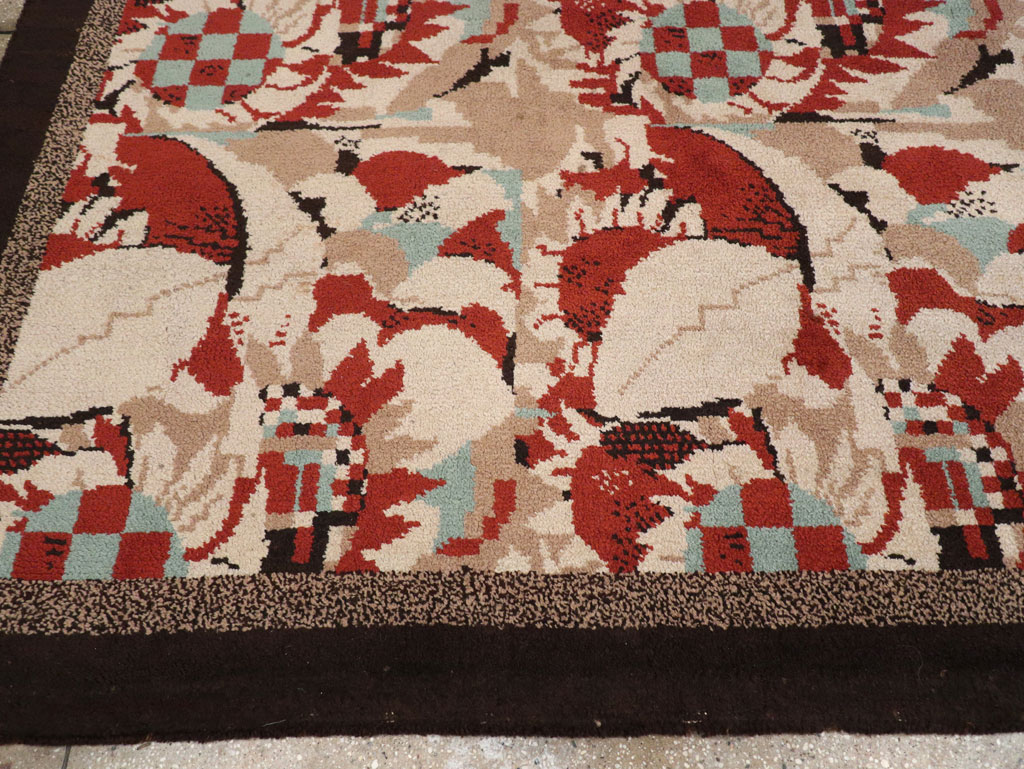 Vintage French Art Deco Room Size Carpet, No.33360 - Staging