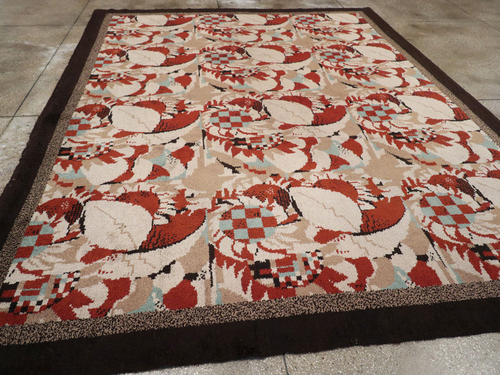 Vintage French Art Deco Room Size Carpet, No.33360 - Staging