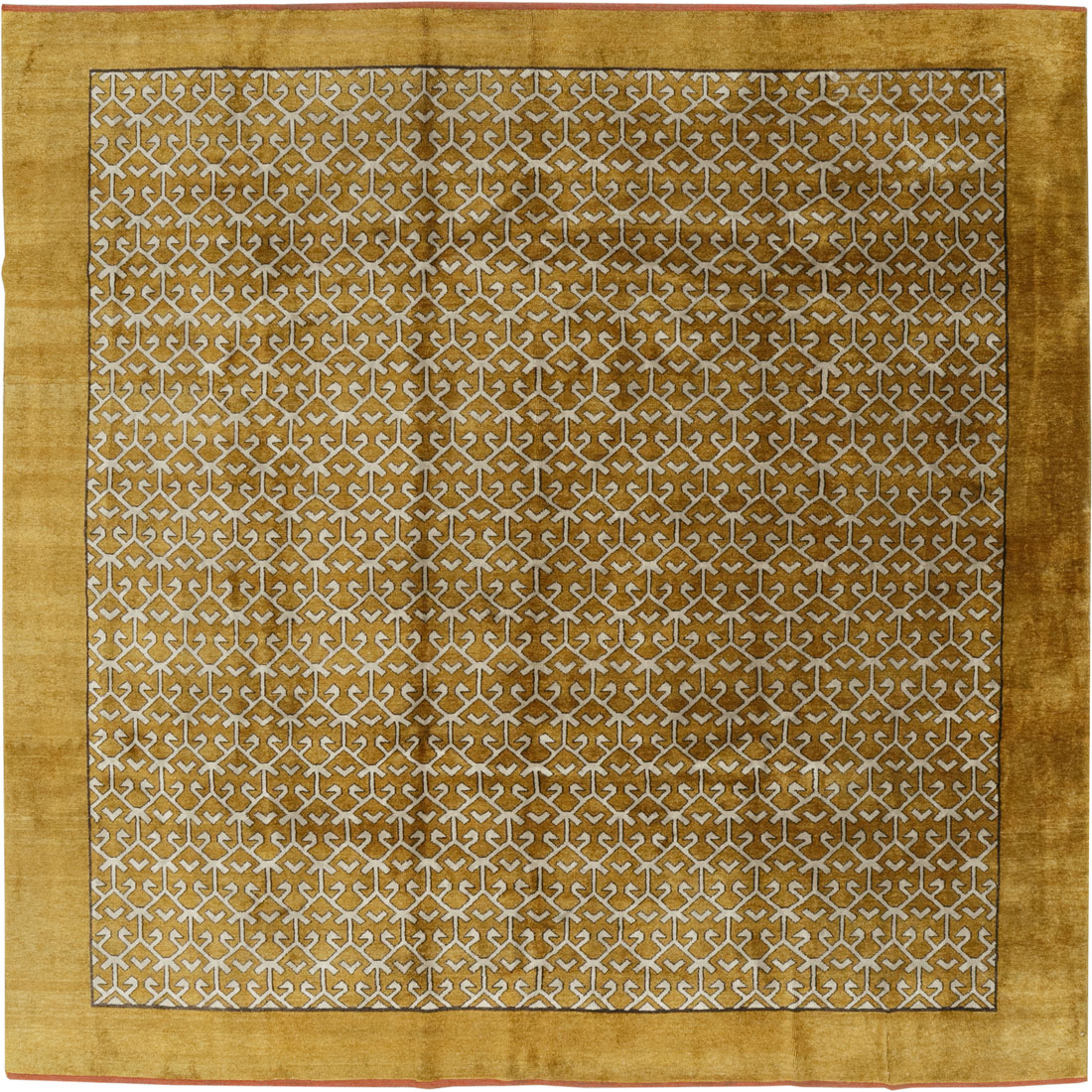 Vintage Turkish Anatolian Square Room Size Carpet, No.33363 - Staging
