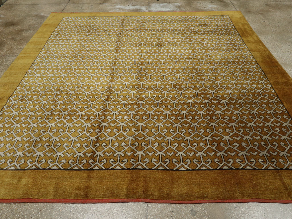 Vintage Turkish Anatolian Square Room Size Carpet, No.33363 - Staging