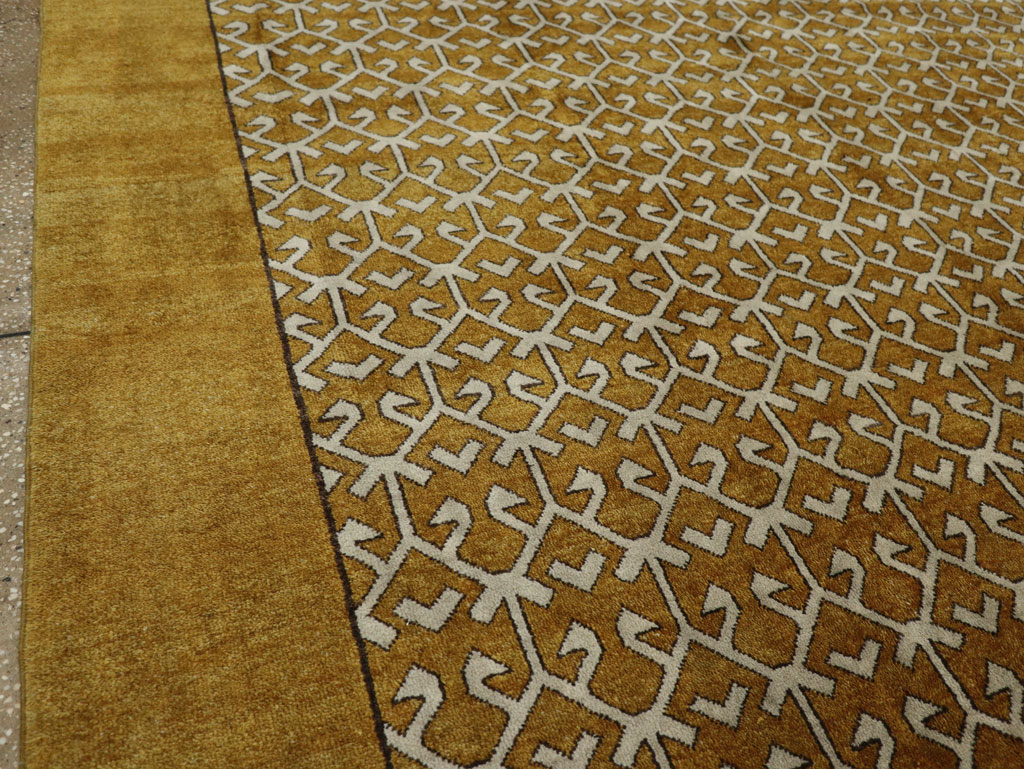 Vintage Turkish Anatolian Square Room Size Carpet, No.33363 - Staging