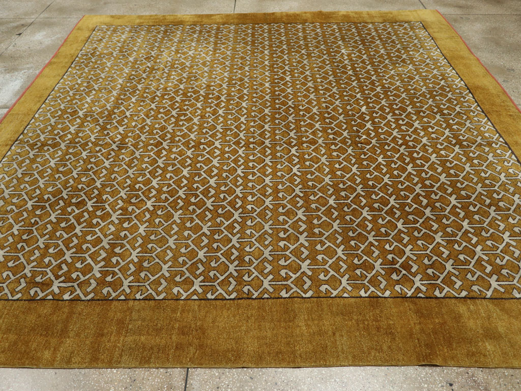 Vintage Turkish Anatolian Square Room Size Carpet, No.33363 - Staging