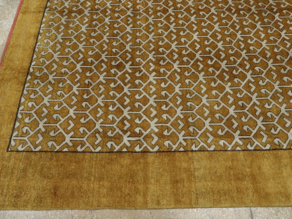 Vintage Turkish Anatolian Square Room Size Carpet, No.33363 - Staging