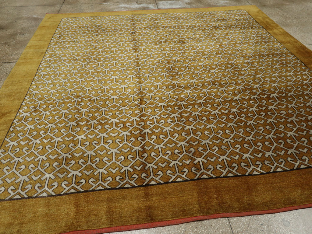 Vintage Turkish Anatolian Square Room Size Carpet, No.33363 - Staging