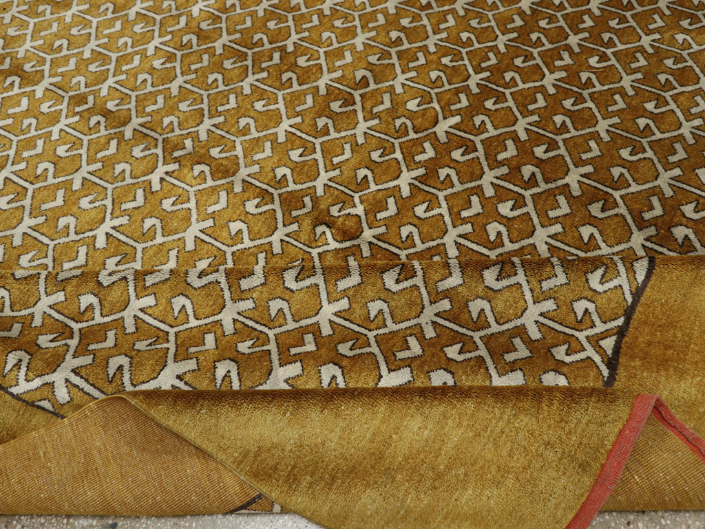 Vintage Turkish Anatolian Square Room Size Carpet, No.33363 - Staging