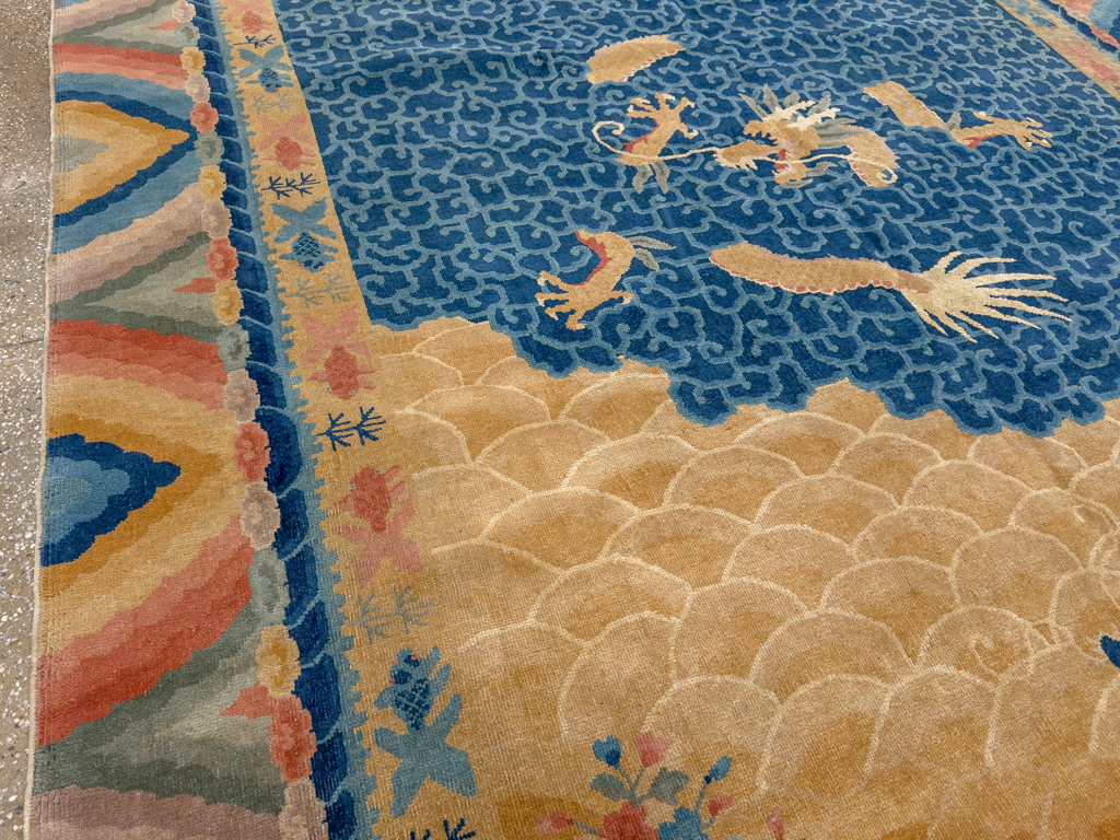 Antique Chinese Peking Room Size Carpet, No.33365 - Staging