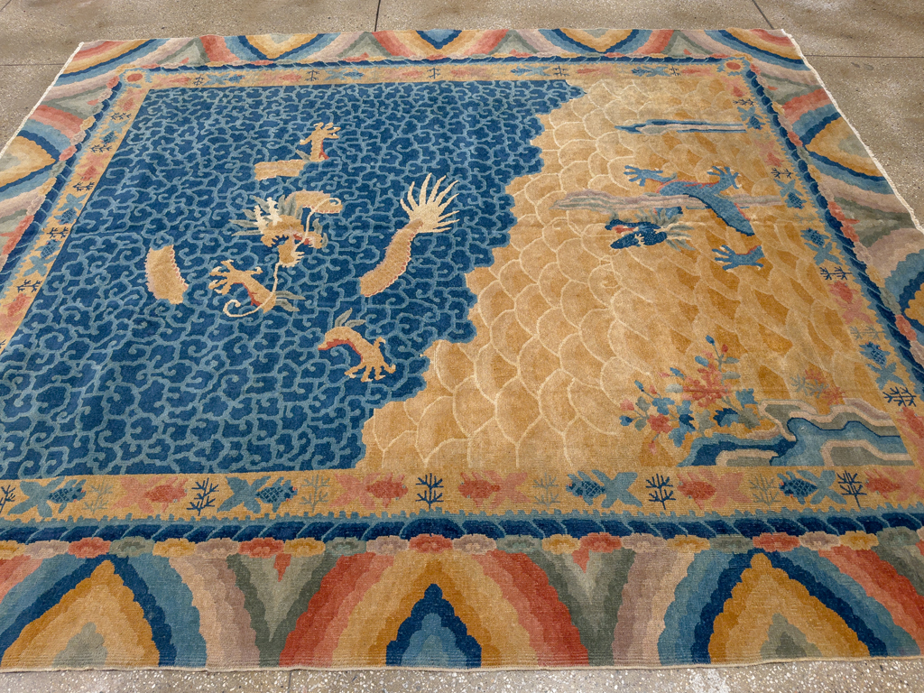 Antique Chinese Peking Room Size Carpet, No.33365 - Staging