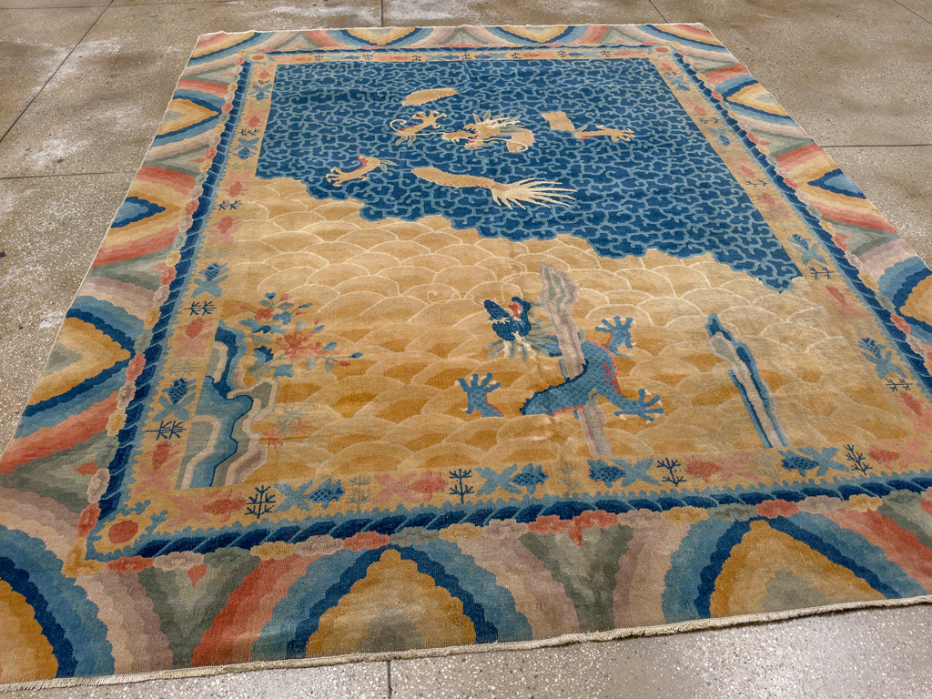 Antique Chinese Peking Room Size Carpet, No.33365 - Staging