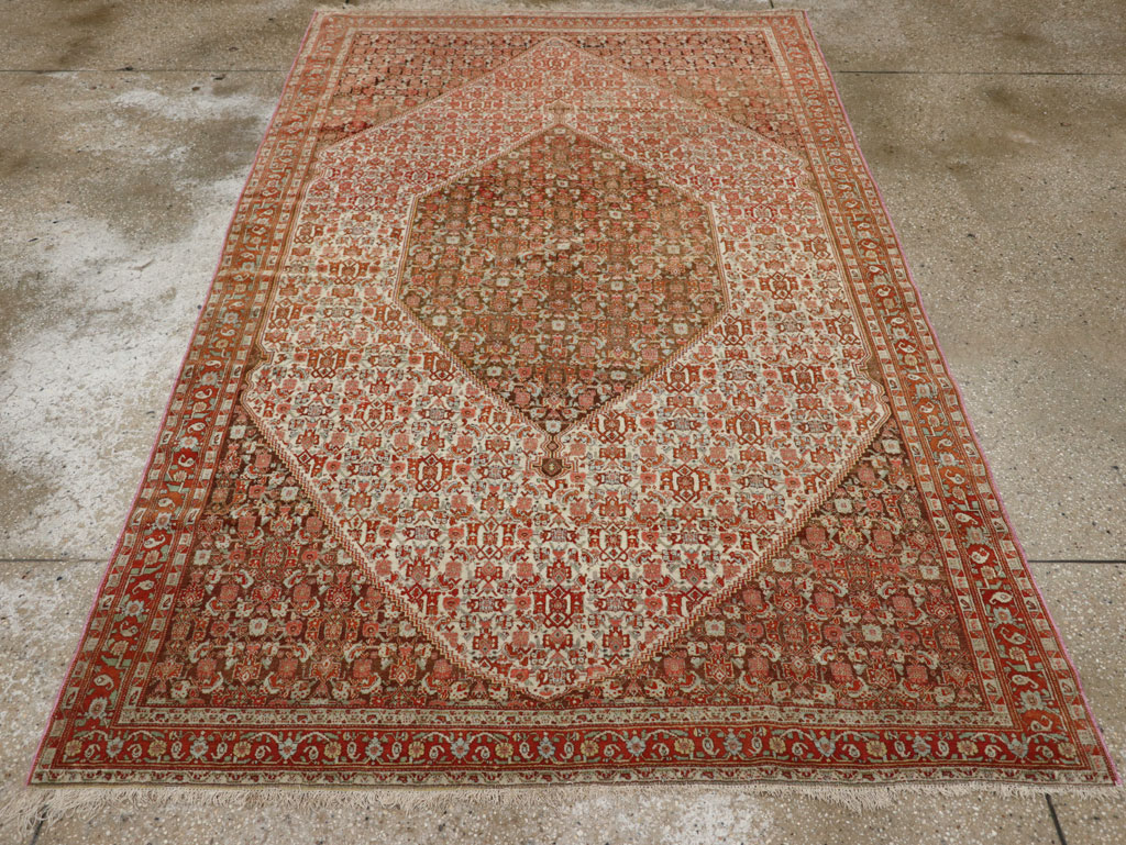 Antique Persian Senneh Accent Rug, No.33366 - Staging