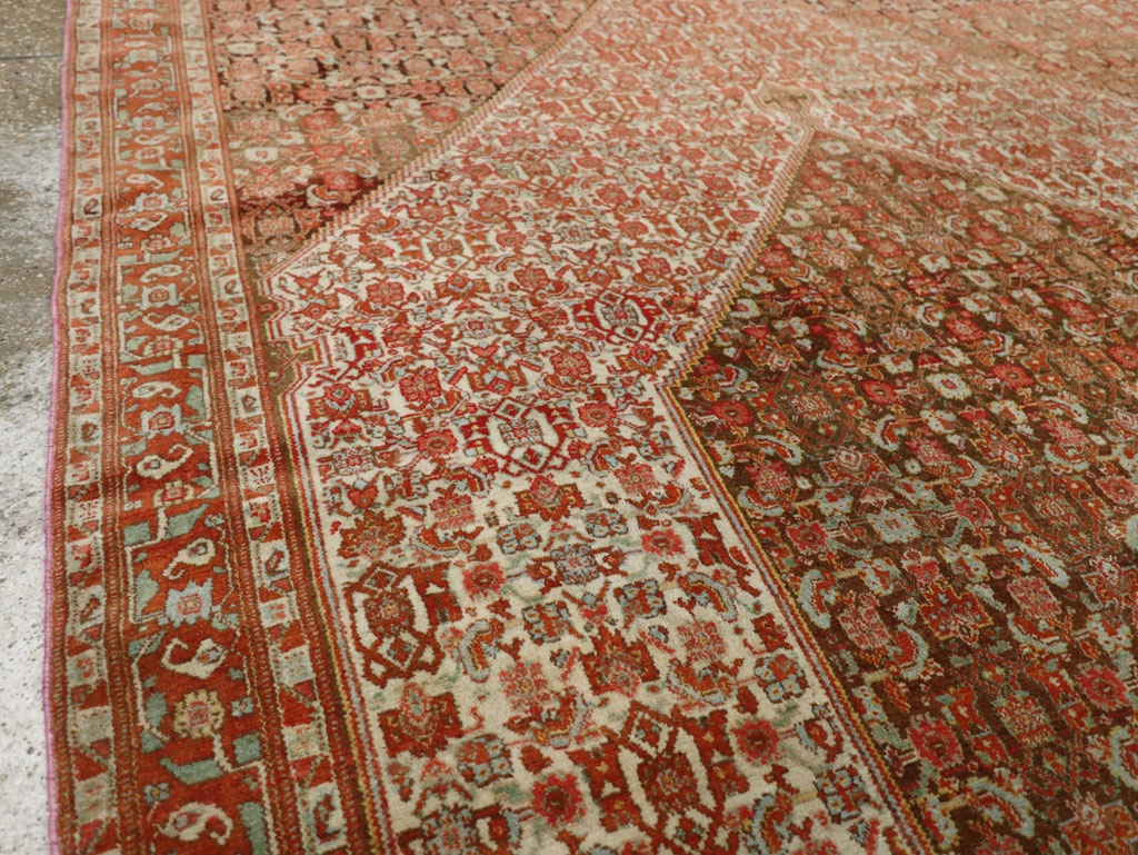 Antique Persian Senneh Accent Rug, No.33366 - Staging