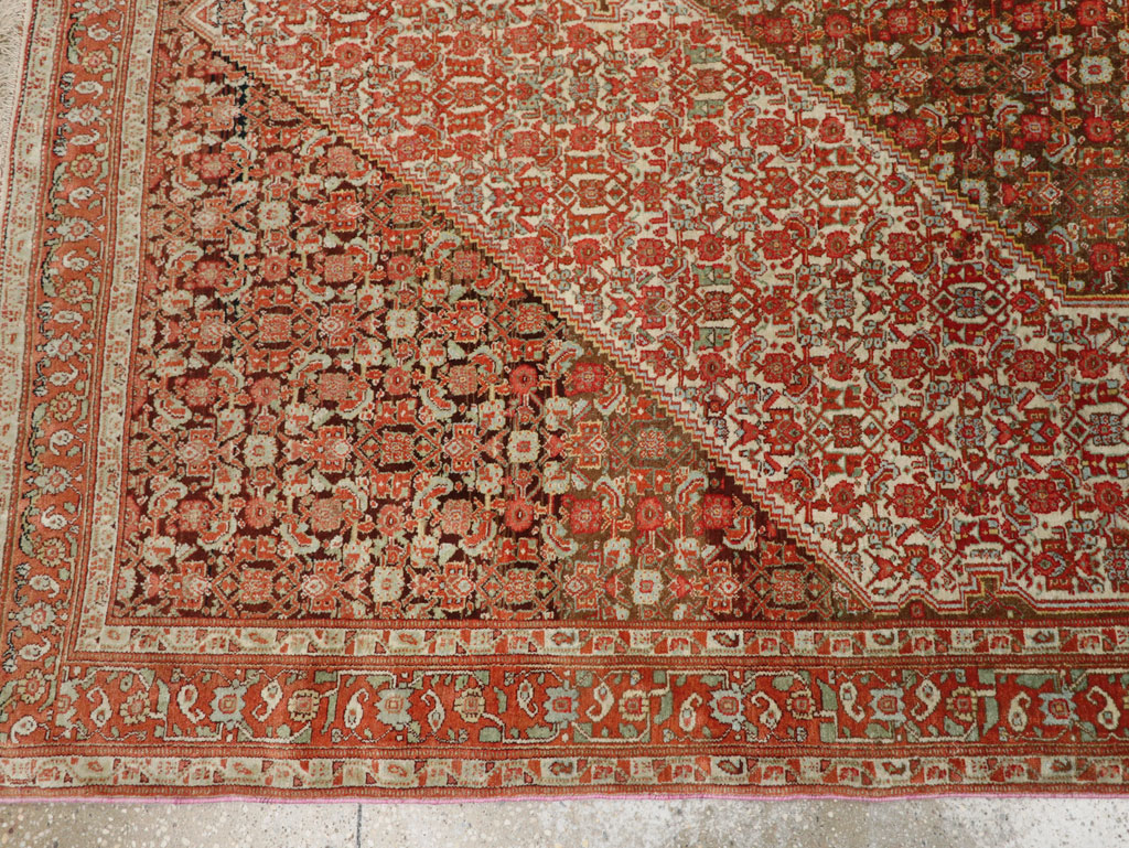 Antique Persian Senneh Accent Rug, No.33366 - Staging