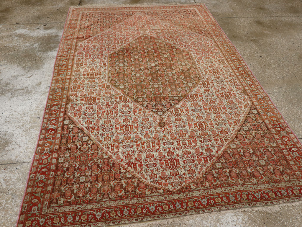 Antique Persian Senneh Accent Rug, No.33366 - Staging