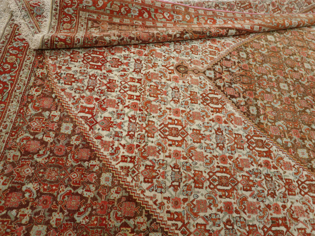 Antique Persian Senneh Accent Rug, No.33366 - Staging
