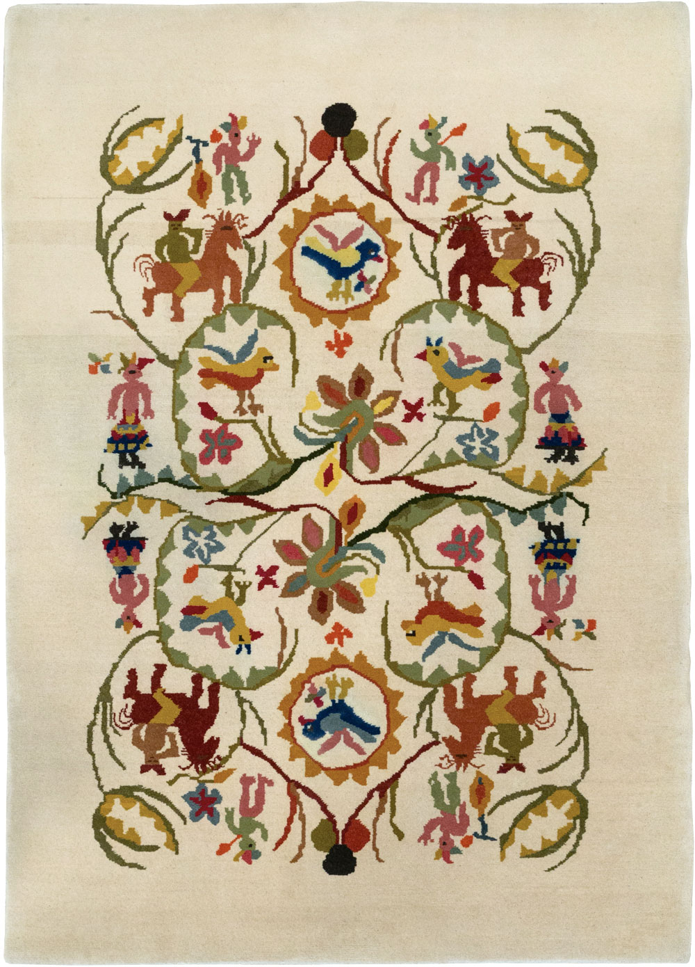 Mid-20th Century Art Deco Carpet By Olga Fisch, No.33367 - Staging