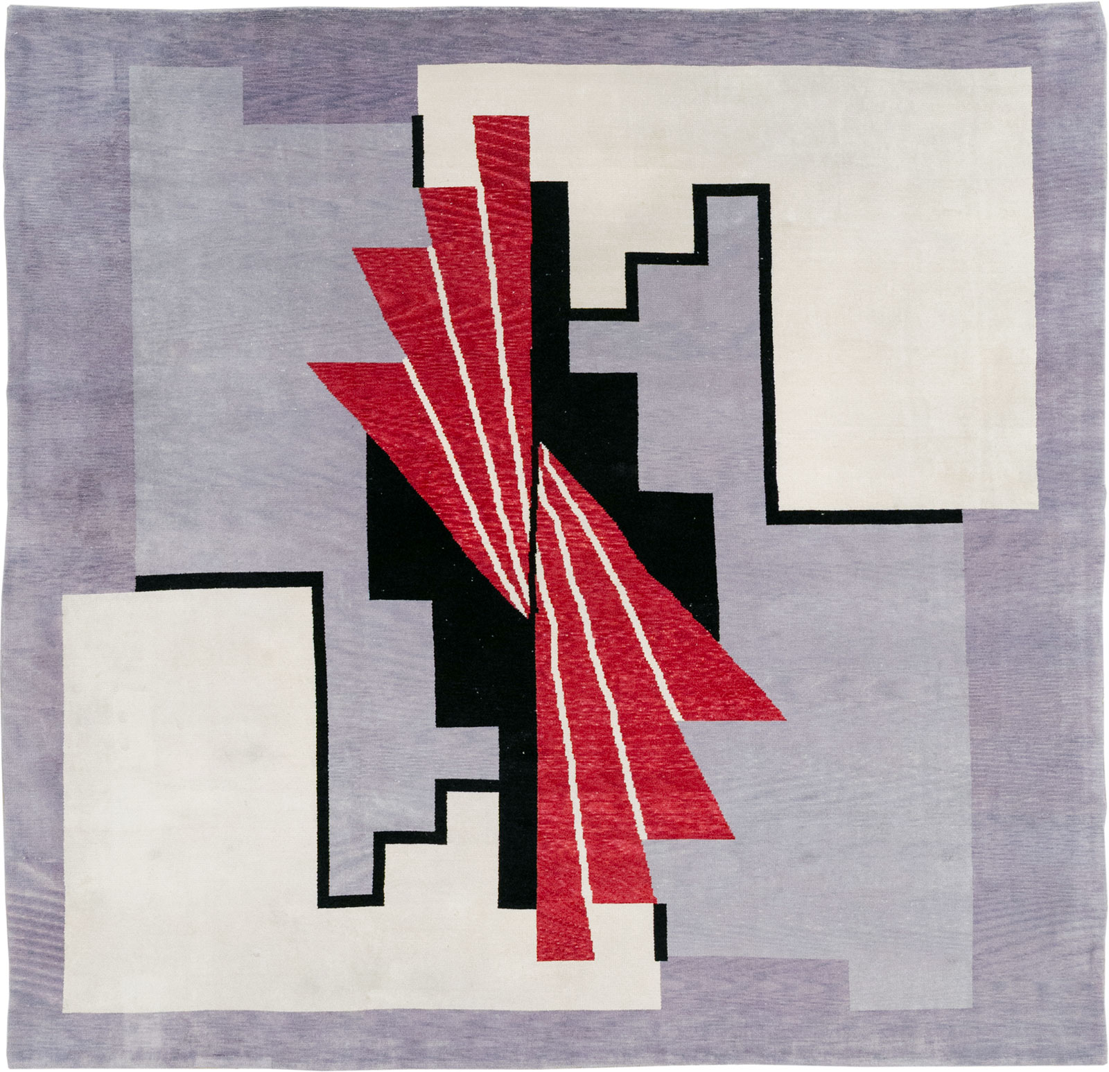 Modern Turkish Art Deco Square Room Size Carpet, No.33368 - Staging