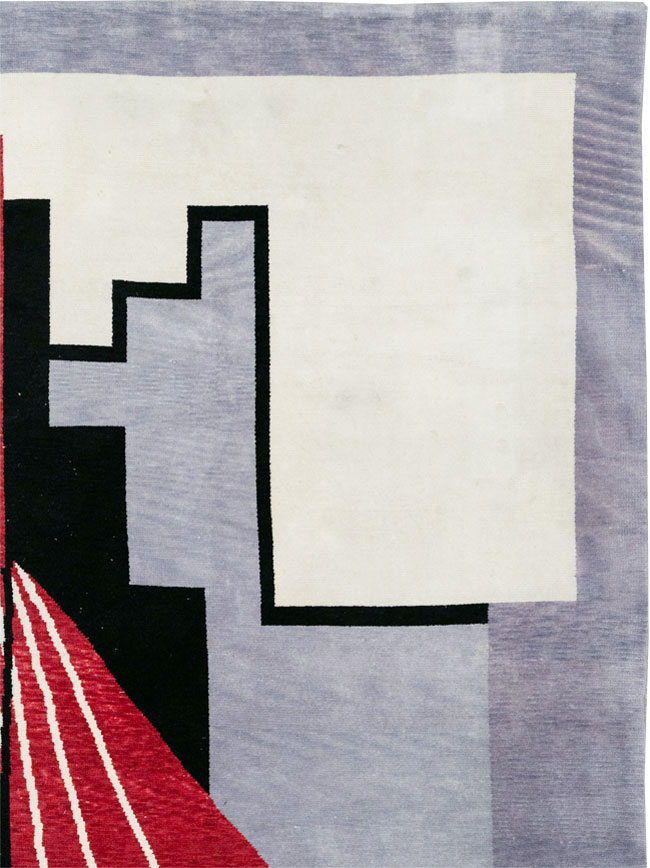 Modern Turkish Art Deco Square Room Size Carpet, No.33368 - Staging