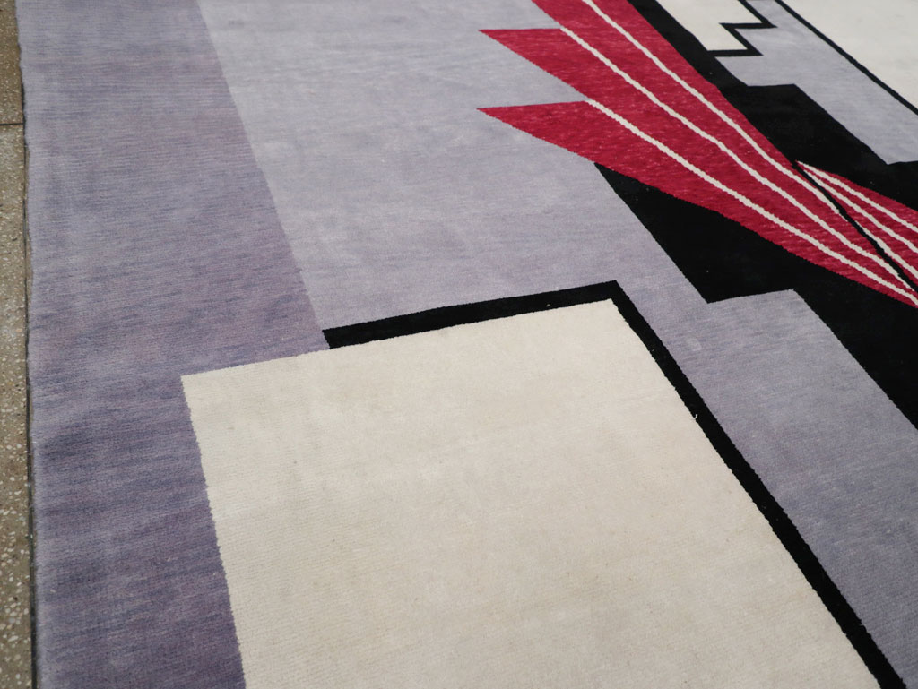 Modern Turkish Art Deco Square Room Size Carpet, No.33368 - Staging