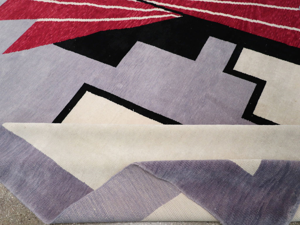 Modern Turkish Art Deco Square Room Size Carpet, No.33368 - Staging