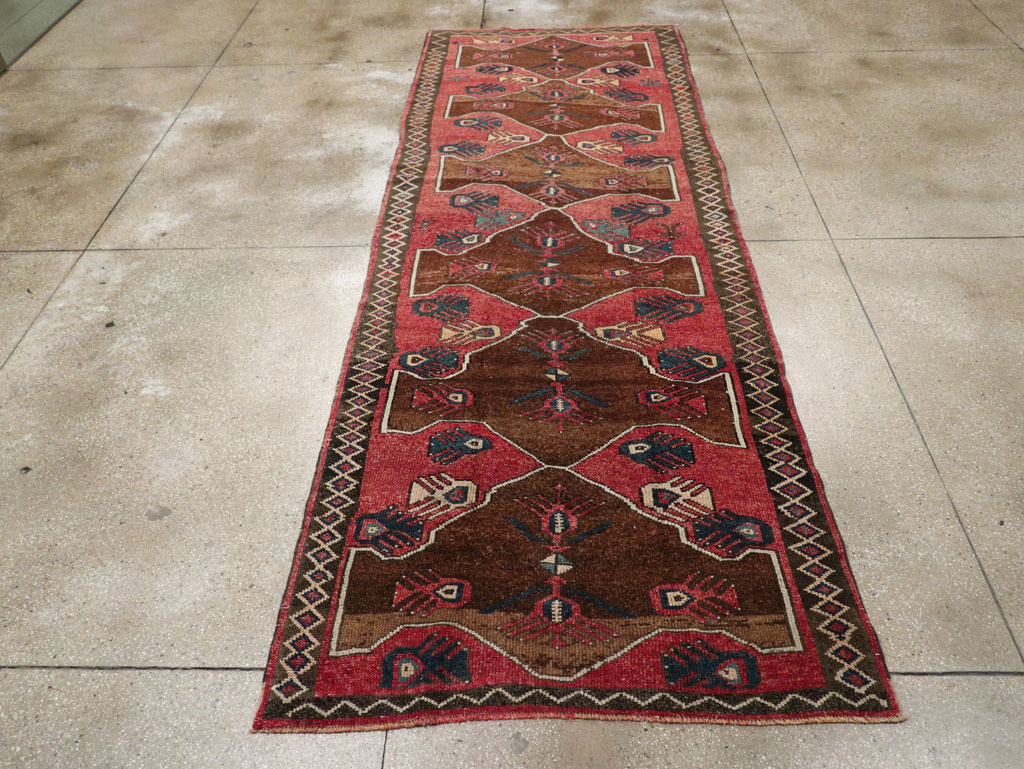 Vintage Turkish Anatolian Wide Gallery Runner, No.33369 - Staging