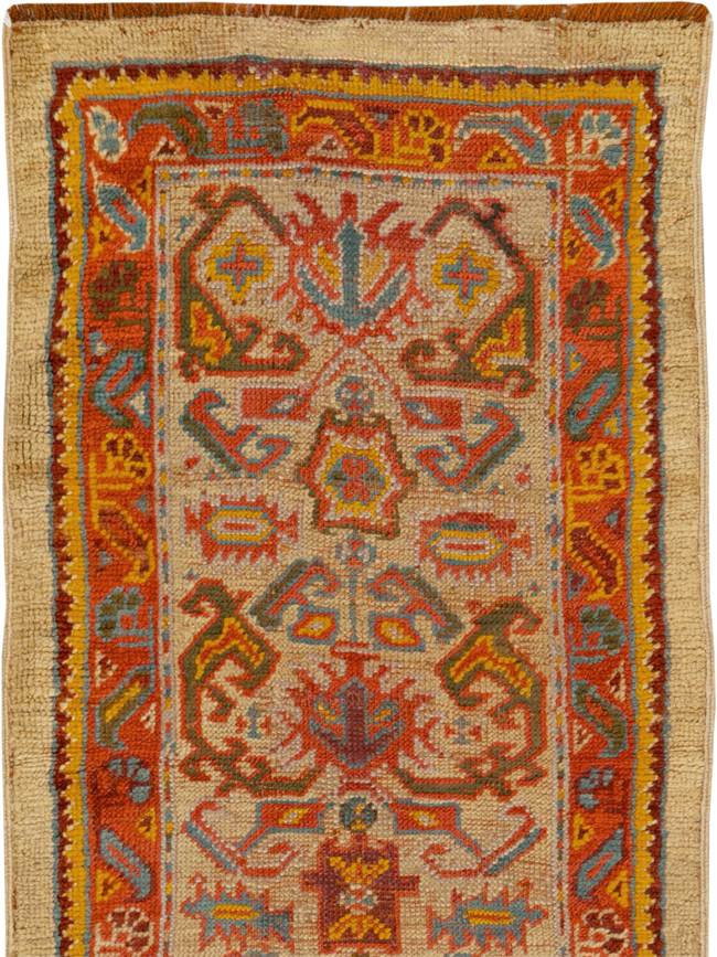 Antique Turkish Oushak Long Runner, No.33379 - Staging